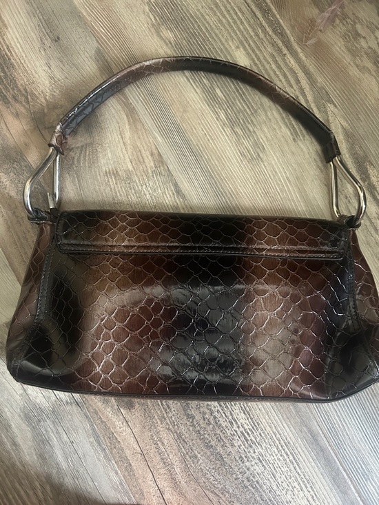Prada Dark Brown Croc-Embossed Shoulder Bag - Picture 2 of 7